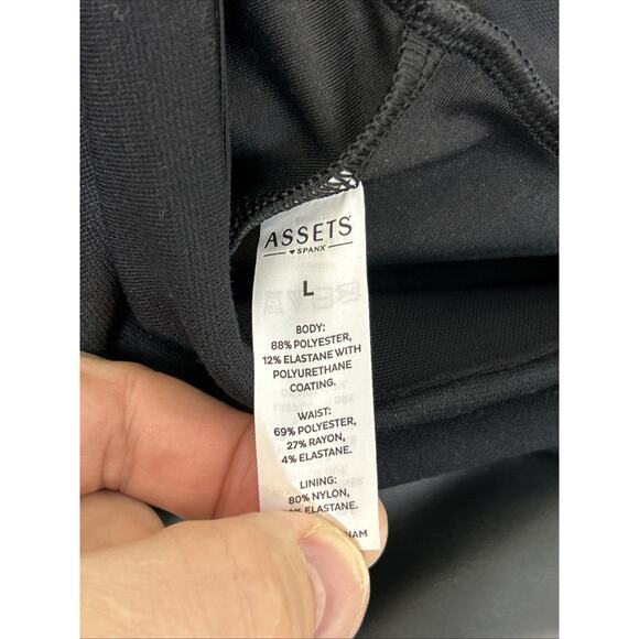 Assets By Spanx Womens Faux Leather Leggings Size Large Black Pull On Strech - Picture 8 of 8